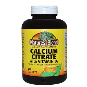 Nature's Blend, Calcium Citrate With D3, 400 IU, 200 Caplets