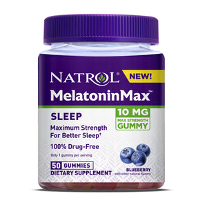 Natrol, MelatoninMax Sleep Blueberry, 10 Mg, 50 Gummies