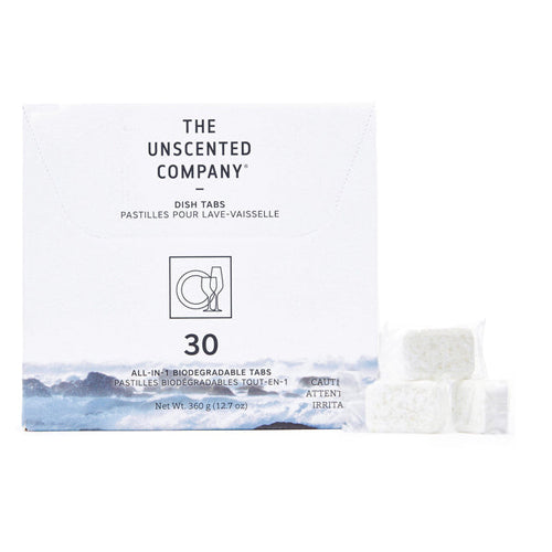 The Unscented Company, Dish Tabs All In One Biodegradable Unscented, 30 Tabs