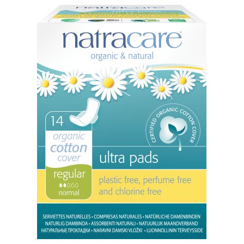 Natracare, Ultra Pads Organic Cotton Cover Regular, 14 Count