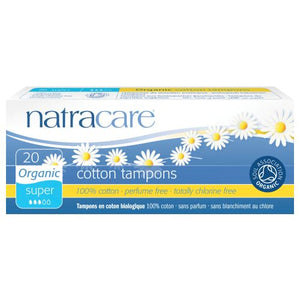 Natracare, Organic Cotton Tampons Super, 20 Count
