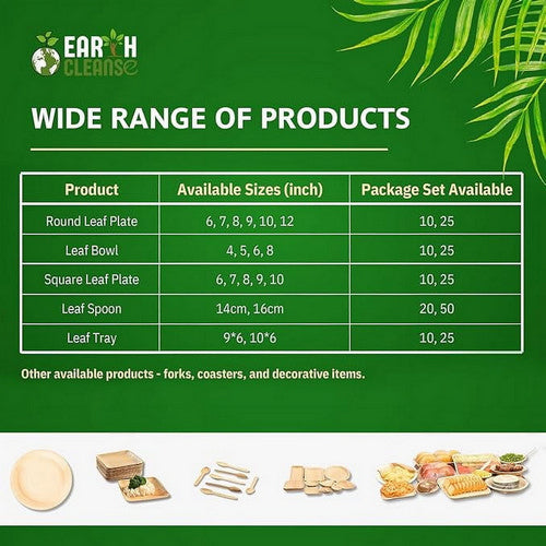 areca palm 12 pack Earth Cleanse Areca Palm Leaf Square Partition Plates 11-Inch ,Pack of 25