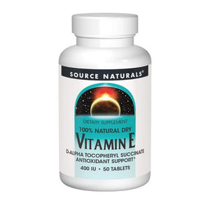 Source Naturals, Vitamin E, 400 IU, Dry 100% Natural 50 Tabs