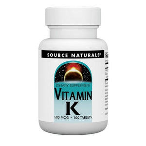 Source Naturals, Vitamin K, 500 MCG, 100 Tabs