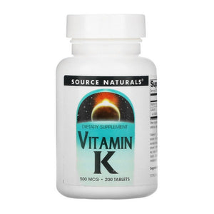 Source Naturals, Vitamin K, 500 MCG, 200 Tabs