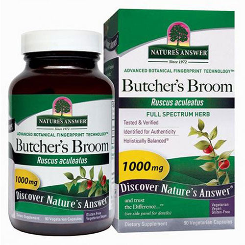 Nature's Answer, Butchers Broom Root, 1000 Mg, 90 Veg Caps