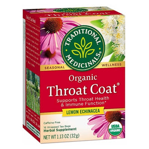 Traditional Medicinals, Lemon Echinacea Throat Coat Tea, 16 Bags