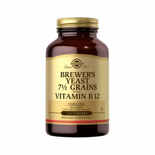 Solgar, Brewer's Yeast 7 1/2 Grains With Vitamin B12, 250 Tabs