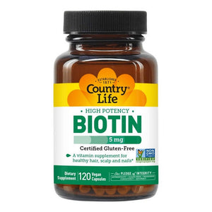 Country Life, Biotin High Potency, 5 Mg, 120 Veg Caps