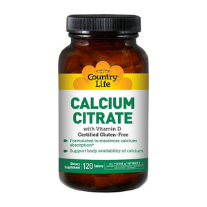 Country Life, Calcium Citrate with D & Bioperine, 120 Tabs