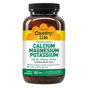 Country Life, Target-Mins Calcium Magnesium Potassium, 180 Tabs