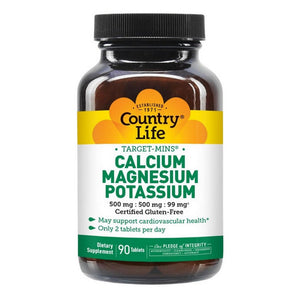 Country Life, Target-Mins Calcium Magnesium Potassium, 90 Tabs