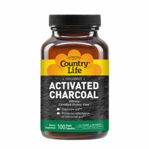 Country Life, Activated Charcoal, 260 Mg, 100 Veg Caps