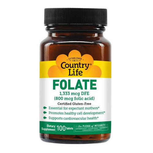 Country Life, Folate, 800 MCG, 100 Tabs