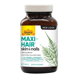 Country Life, Maxi Hair Skin And Nails, 2000 Mcg, 60 Tabs