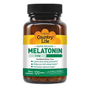 Country Life, Melatonin (Rapid Release), 1 MG, 120 Tabs