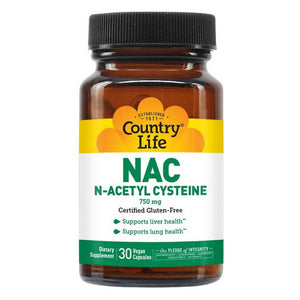 Country Life, NAC (N-Acetyl Cysteine), 750 Mg, 30 Veg Caps