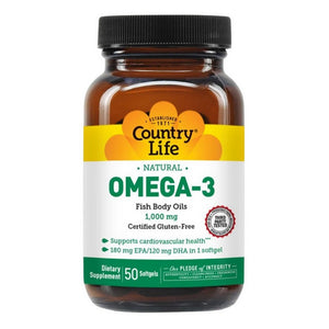 Country Life, Natural Omega-3, 1000 Mg, 50 Softgels
