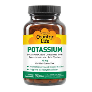 Country Life, Potassium, 99 MG, 250 Tabs