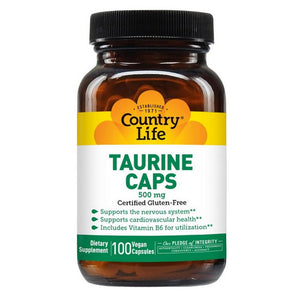 Country Life, Taurine with B-6, 500 MG, 100 Caps