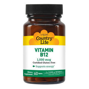 Country Life, Vitamin B12, 1000 MCG, 60 Tabs