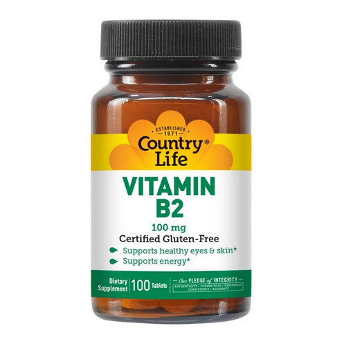 Country Life, Vitamin B-2, 100 MG, 100 Tabs
