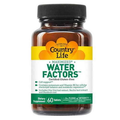 Country Life, Water Factors (Formerly Known As Diuretic Factors), 60 Tabs