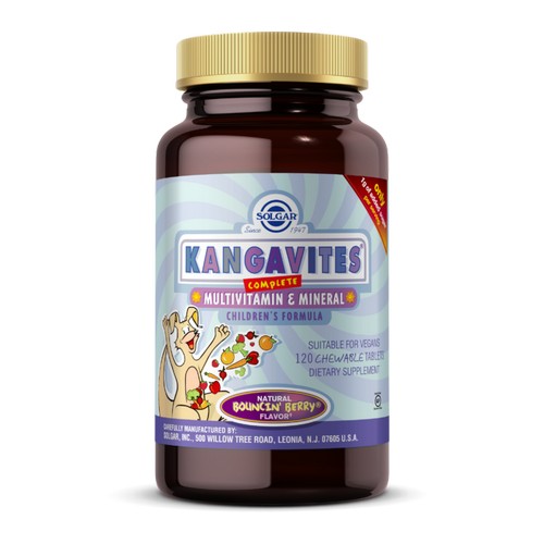 Solgar, Kangavites Complete Multivitamin & Mineral Children'S Formula Bouncin Berry, 120 Chewable Tablets