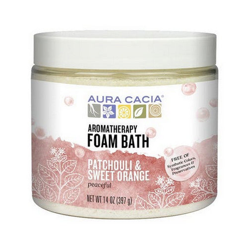 Aura Cacia, Aromatherapy Foam Bath, Patchouli/Orange 14 Oz