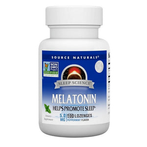 Source Naturals, Melatonin Peppermint, 5 Mg, Sublingual Peppermint 100 Tabs