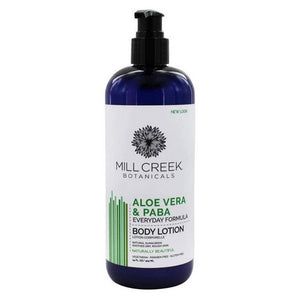Mill Creek Botanicals, Botanicals Aloe Vera And PABA Body Lotion, 14 Oz