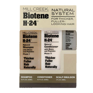 Mill Creek Botanicals, Biotene H-24 Tri-Pack Shampoo Conditioner Scalp Emulsion, 1 Kit