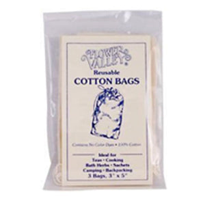 Flower Valley, Reusable Cotton Teabags, 3 Pk