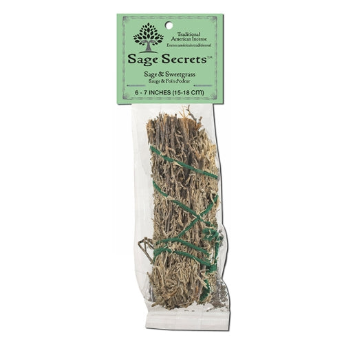 Sage Spirit, Smudge Wand Sage And Sweetgrass 4 -5 Inches Small Incense, Sage/sweetgrass 7