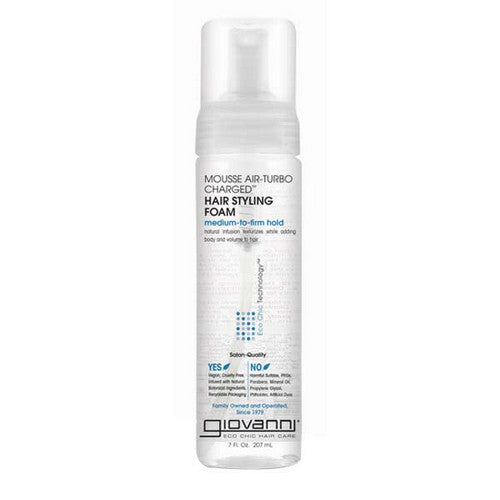 Giovanni Cosmetics, Natural Mousse Air-Turbo Charged Hair Styling Foam, 7OZ