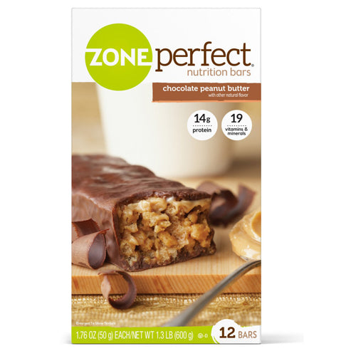 EAS, ZONEPERFECT BARS,CHOCOLATE PEANUT, 1.76 Oz, Box Of 12