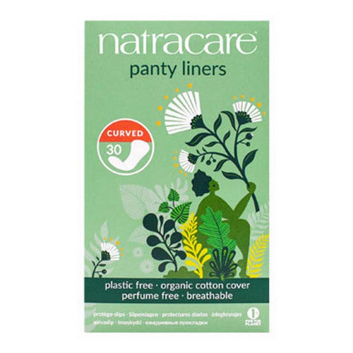 Natracare, Panty Liners Organic Cotton Cover Curved, 30 Count
