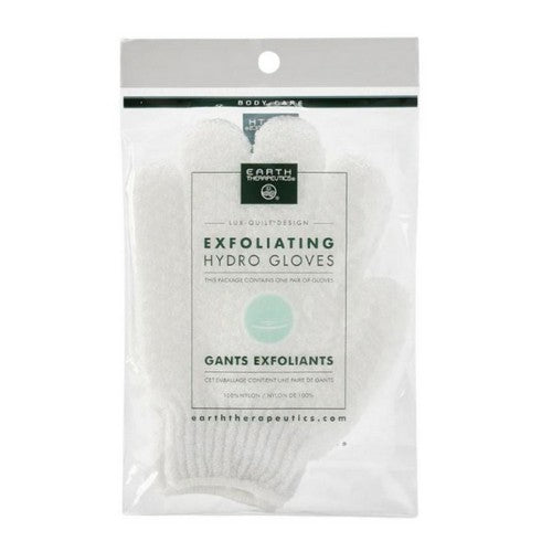 Earth Therapeutics, Exfoliating Hydro Gloves White, 1 Pair