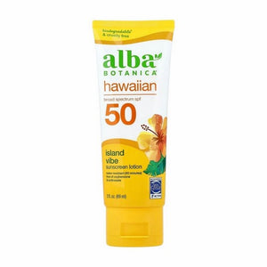 Alba Botanica, Hawaiian Sunscreen Lotion Spf 50 Island Vibe, 3 Oz