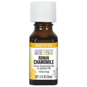 Aura Cacia, Pure Essential Oil Roman Chamomile In Jojoba Oil, 0.5 Oz