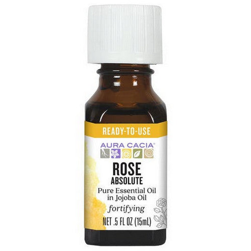 Aura Cacia, Precious Essentials Oil, Rose Absolute Jojoba, 0.5 Oz