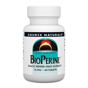 Source Naturals, Bioperine Black Pepper Fruit Extract, 10 MG, 60 Tabs