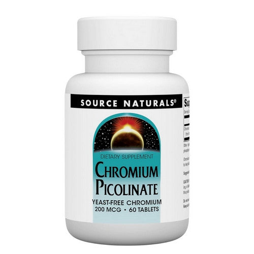 Source Naturals, Chromium Picolinate Yeast Free, 200 MCG, 60 Tabs