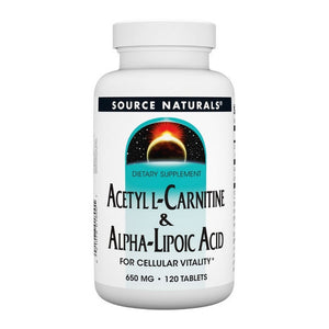 Source Naturals, Acetyl L-Carnitine And Alpha-Lipoic Acid, 650 Mg, 120 Tabs
