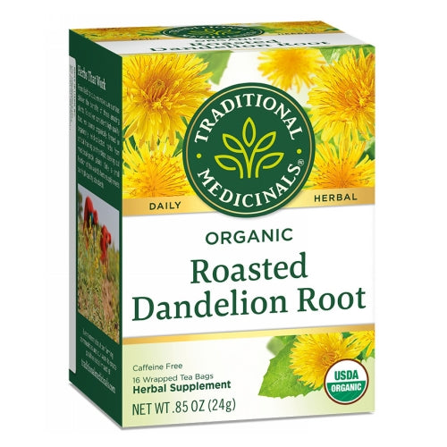 Traditional Medicinals, Organic Roasted Dandelion Root Caffeine Free, 16 Tea Bags