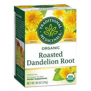 Traditional Medicinals, Organic Roasted Dandelion Root Caffeine Free, 16 Tea Bags