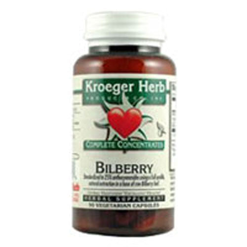Kroeger Herb, Bilberry 25%, 90 Veg Caps
