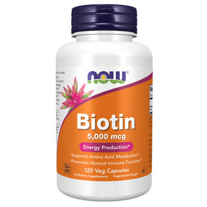 Now Foods, Biotin, 5000 Mcg, 120 Veg Caps