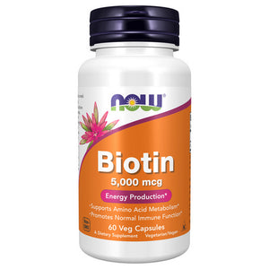 Now Foods, Biotin, 5000 mcg, 60 Veg Caps