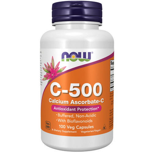 Now Foods, Vitamin C-500 Calcium Ascorbate-C, 100 Veg Caps